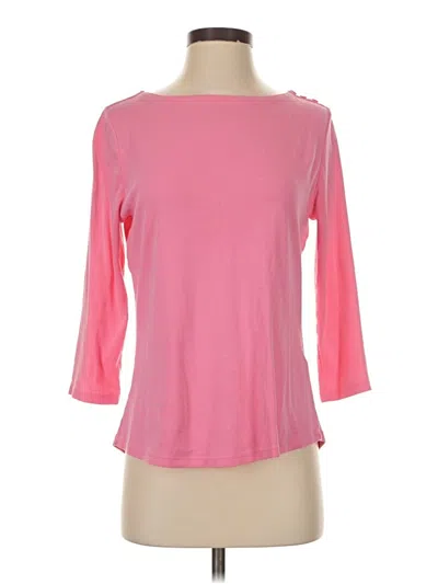 Pre-owned Charter Club 3/4 Sleeve T-shirt In Pink
