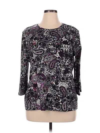 Pre-owned Charter Club 3/4 Sleeve T-shirt In Purple