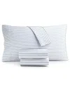 Charter Club 550 Thread Count Printed Cotton 3-pc. Sheet Set, Twin, Exclusively At Macy's In Blue