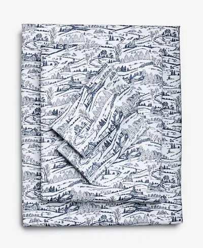 Charter Club 550 Thread Count Printed Cotton 4-pc. Sheet Set, King, Exclusively At Macy's In Blue