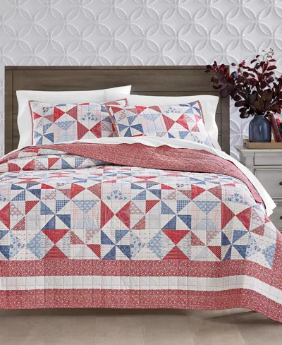 Charter Club Americana Heirloom Patchwork Quilt, Full/queen, Created For Macy's In Blue Combo