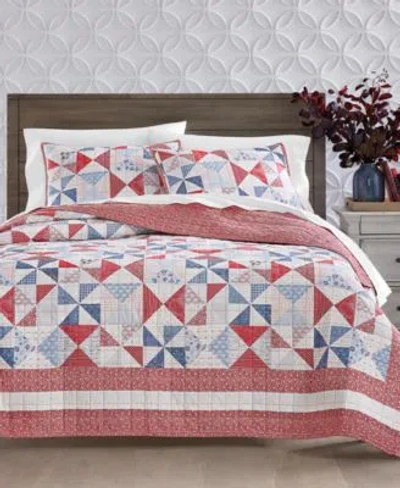 Charter Club Americana Heirloom Patchwork Quilts Created For Macys In Blue Combo