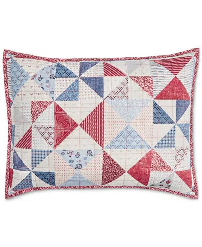 Charter Club Americana Heirloom Patchwork Sham, Standard, Created For Macy's In Blue Combo