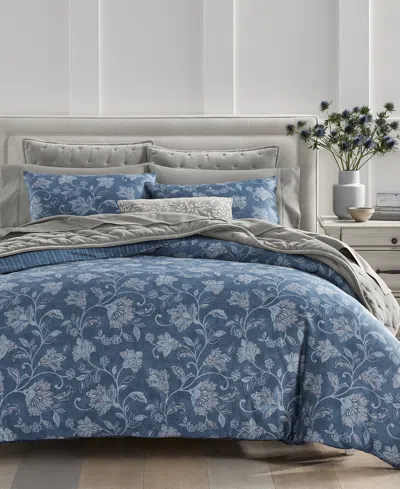 Charter Club Azure Jacobean 2-pc. Comforter Set, Twin, Exclusively At Macy's In Blue