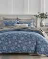 Charter Club Azure Jacobean 3-pc. Duvet Cover Set, Full/queen, Exclusively At Macy's In Blue