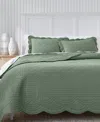 Charter Club Bailey Scallop 3-pc. Quilt Set, Full/queen, Exclusively At Macy's In Green