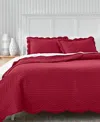 Charter Club Bailey Scallop 3-pc. Quilt Set, King, Exclusively At Macy's In Red