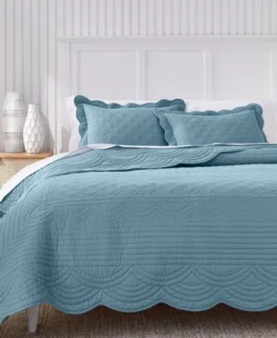 Charter Club Bailey Scallop Quilt Sets Exclusively At Macys In Blue