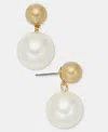 Charter Club Bead & Imitation Pearl Drop Earrings In Gold