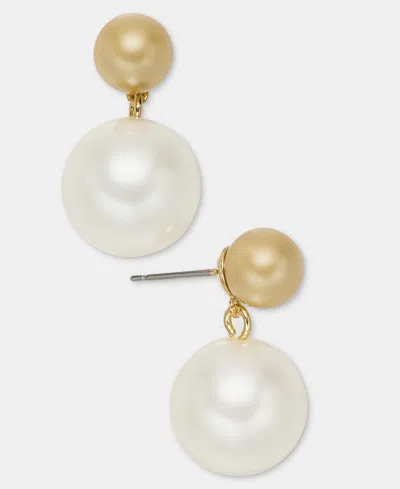 Charter Club Bead & Imitation Pearl Drop Earrings In Gold