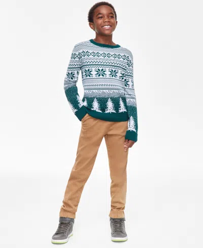 Charter Club Kids' Big & Little Boys Fair Isle Sweater, Created For Macy's In Spruce Night