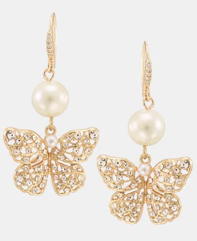 Charter Club Butterfly Drop Earrings, Macy's Exclusive In Gold
