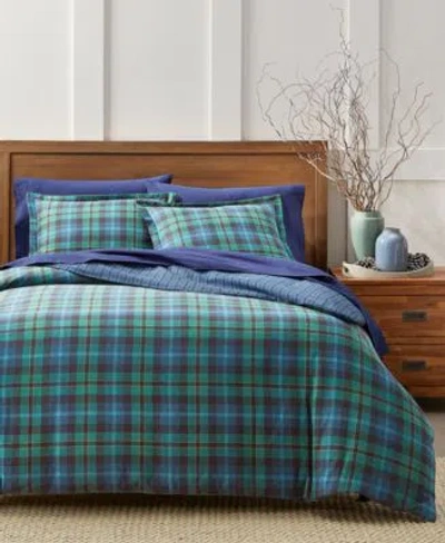 Charter Club Campbell Plaid Flannel Comforter Sets Created For Macys In Navy Combo