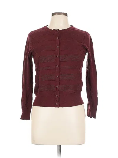 Pre-owned Charter Club Cardigan Sweater In Burgundy