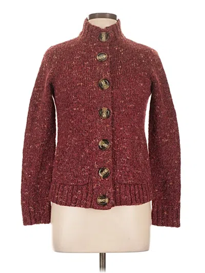 Pre-owned Charter Club Cardigan Sweater In Burgundy