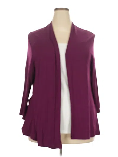 Pre-owned Charter Club Cardigan Sweater In Burgundy