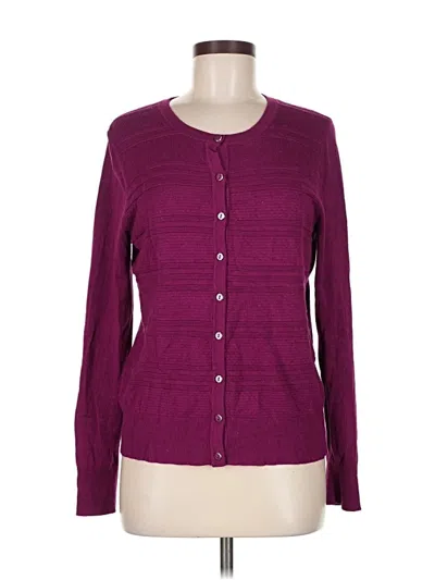 Pre-owned Charter Club Cardigan Sweater In Purple