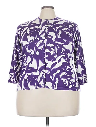 Pre-owned Charter Club Cardigan Sweater In Purple