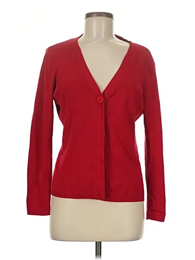 Pre-owned Charter Club Cardigan Sweater In Red