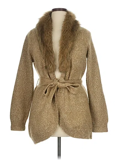 Pre-owned Charter Club Cardigan Sweater In Tan