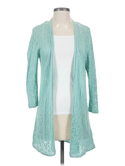 Pre-owned Charter Club Cardigan Sweater In Teal