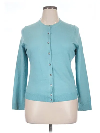 Pre-owned Charter Club Cardigan Sweater In Teal