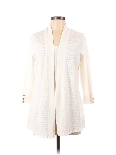 Pre-owned Charter Club Cardigan Sweater In White