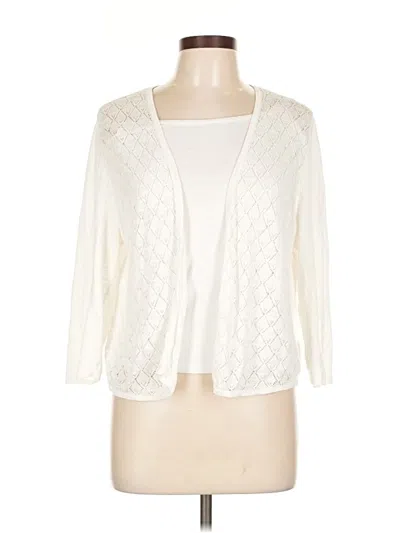 Pre-owned Charter Club Cardigan Sweater In White