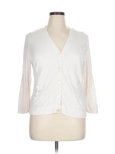 Pre-owned Charter Club Cardigan Sweater In White