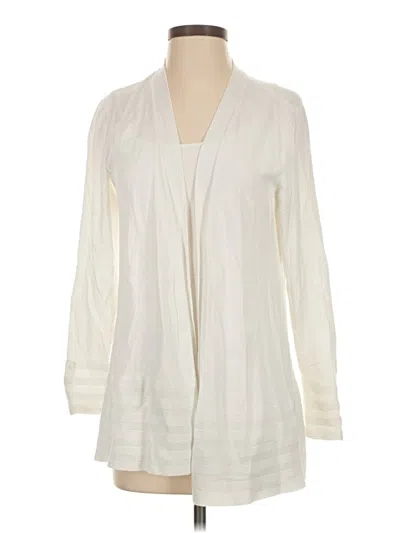 Pre-owned Charter Club Cardigan Sweater In White