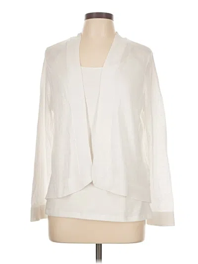 Pre-owned Charter Club Cardigan Sweater In White