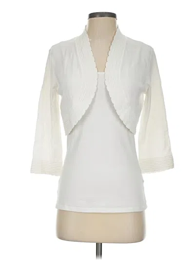 Pre-owned Charter Club Cardigan Sweater In White