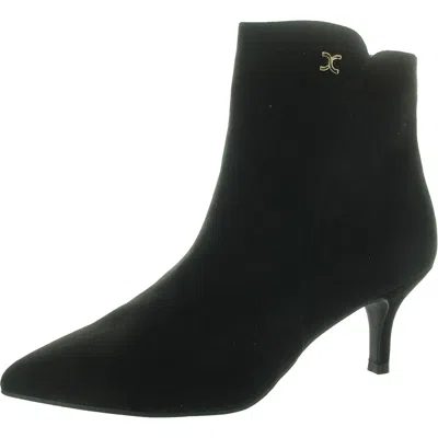 Charter Club Carminee Womens Zipper Faux Suede Booties In Black