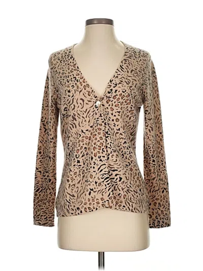 Pre-owned Charter Club Cashmere Cardigan Sweater In Brown