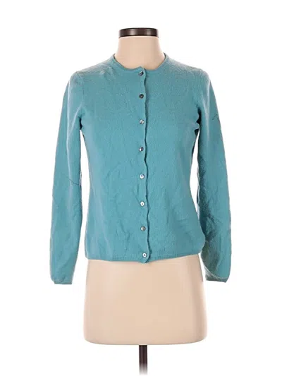 Pre-owned Charter Club Cashmere Cardigan Sweater In Teal
