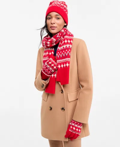 Charter Club Cashmere Hat, Gloves & Scarf Fair Isle Boxed Gift Set, Created For Macy's In Pink
