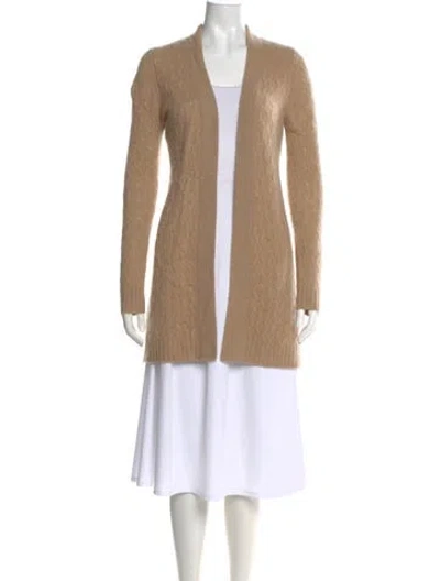 Pre-owned Charter Club Cashmere Open Front Sweater In Neutral
