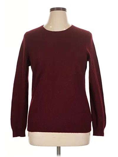 Pre-owned Charter Club Cashmere Pullover Sweater In Burgundy