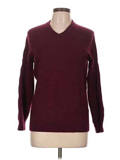Pre-owned Charter Club Cashmere Pullover Sweater In Burgundy