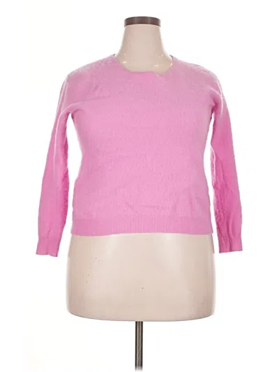 Pre-owned Charter Club Cashmere Pullover Sweater In Pink