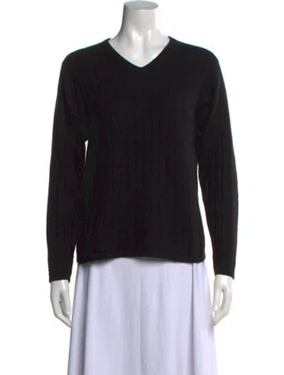 Pre-owned Charter Club Cashmere V-neck Sweater In Black