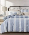 Charter Club Clifton Cotton Linen Stripe Comforter Sets Exclusively At Macys In Blue