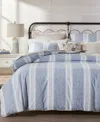 Charter Club Clifton Cotton/linen Stripe 3-pc. Duvet Cover Set, King, Exclusively At Macy's In Blue
