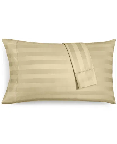 Charter Club Closeout!  Damask 1.5" Stripe 550 Thread Count 100% Cotton Pillowcase Pair, Standard, Ex In Taupe
