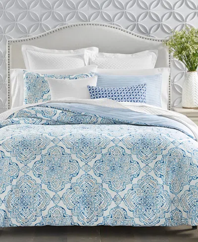 Charter Club Coastal Medallion 2-pc. Comforter Set, Twin, Exclusively At Macy's In Blue