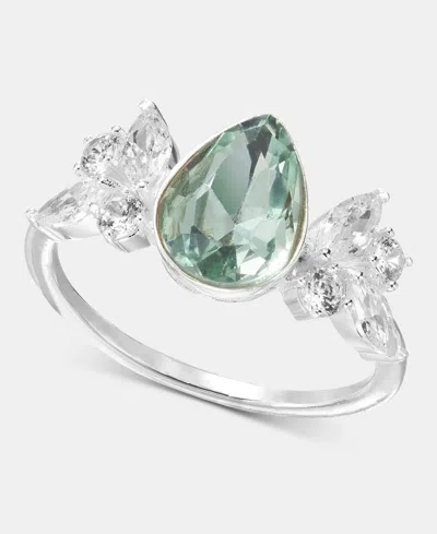 Charter Club Color Pear-shape Crystal Ring, Macy's Exclusive In Silver
