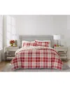 Charter Club Crimson Plaid Flannel 3-pc. Comforter Set, Full/queen, Macy's Exclusive In Red