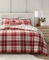Charter Club Crimson Plaid Flannel Comforter Created For Macys In Crimson Co