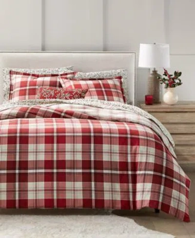 Charter Club Crimson Plaid Flannel Comforter Created For Macys In Crimson Co