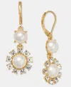 Charter Club Crystal & Imitation Pearl Double Drop Earrings, Macy's Exclusive In White
